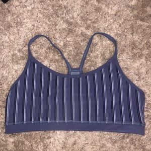 Purple stripped lululemon sports bra